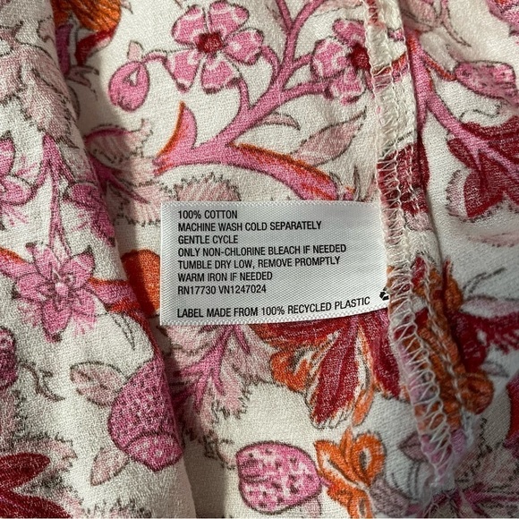 Knox Rose XL Short Sleeve Peasant Top Pink Red Orange Floral Target cotton - Picture 7 of 7